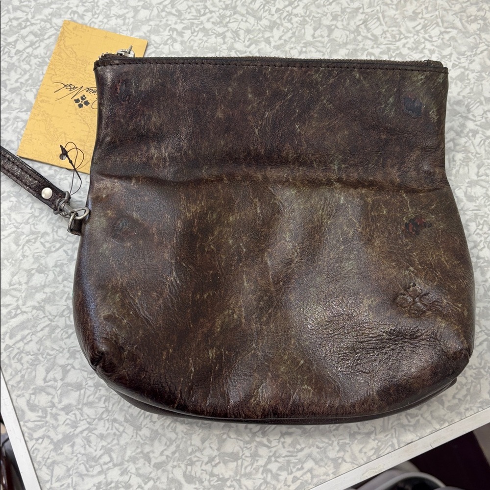 Patricia Nash Dark Brown and Turquoise Wristlet NWT tooled turquoise collection - Picture 5 of 9
